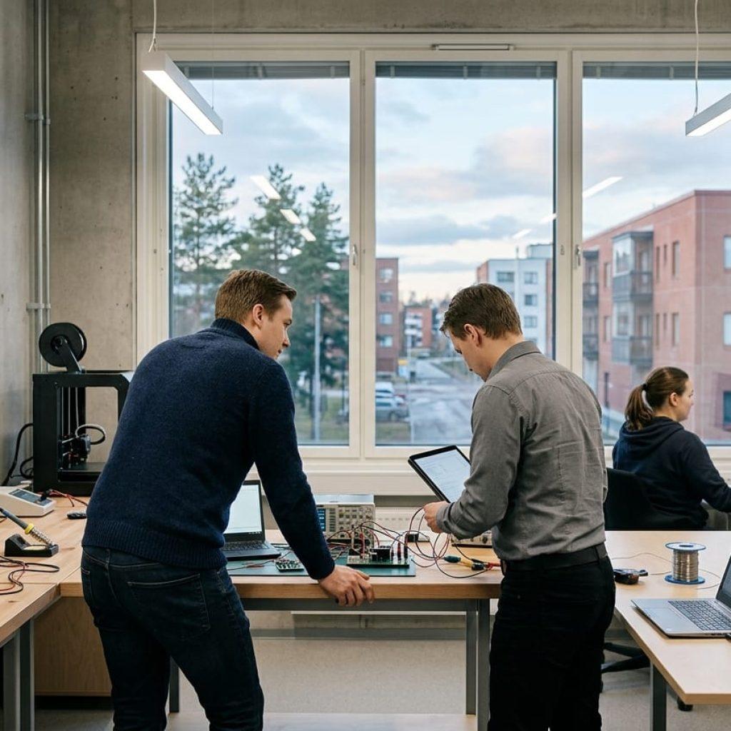 yrittäjä tai tiimi Cerenionin tiloissa Oulussa