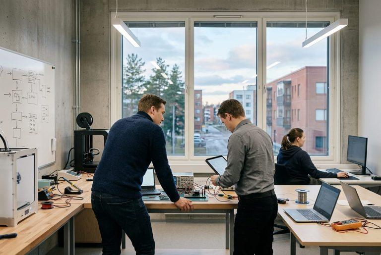 yrittäjä tai tiimi Cerenionin tiloissa Oulussa